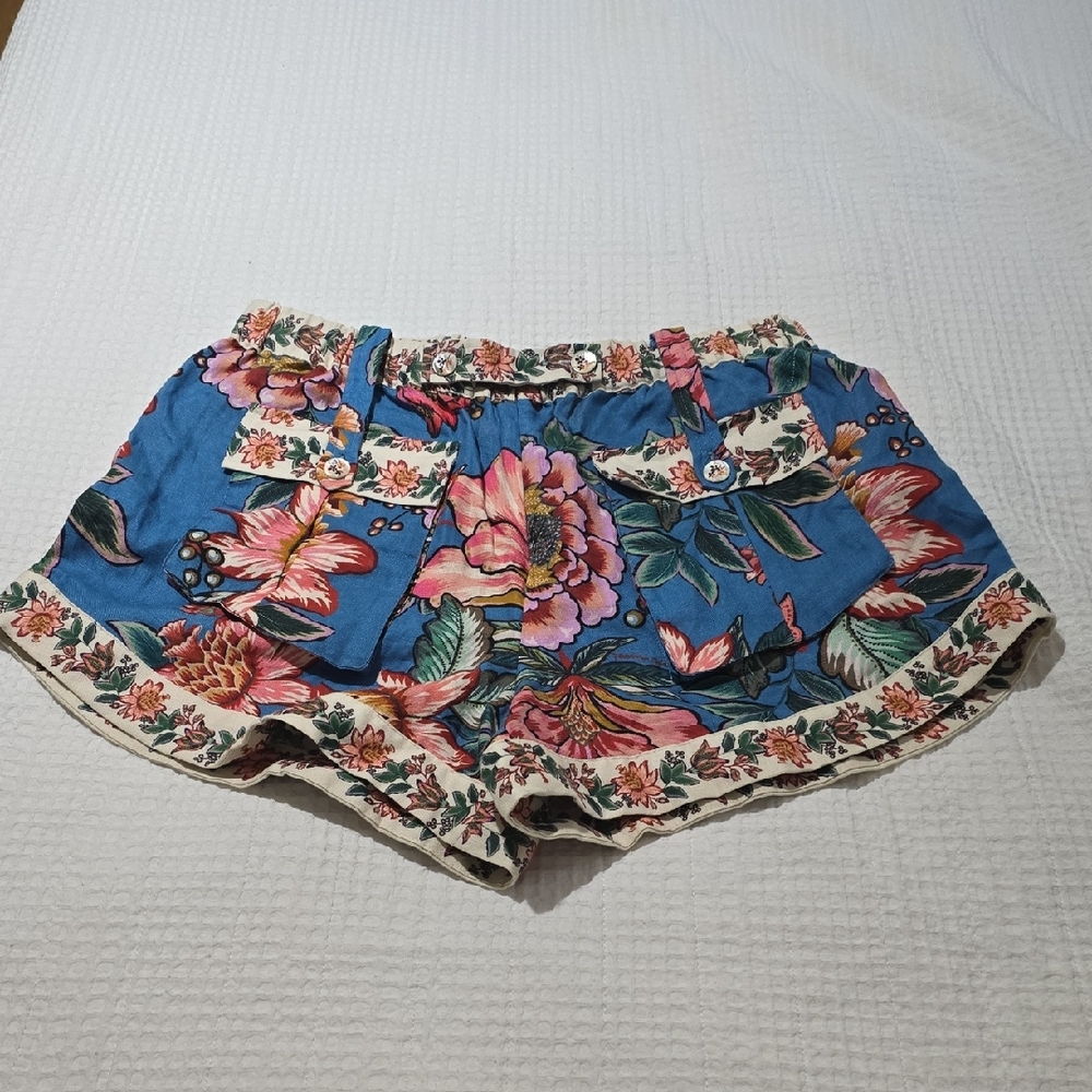 FARM Rio Blue Floral Women's Cargo Shorts NWT Size L
